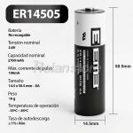Bateria Pila Litio Li-SOCl2 EEMB ER14505 AA 27000mah 3.6v - Imagen 3