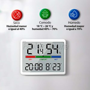 Termometro Higrometro Reloj Fecha Pantalla Digital Yida-8280 - Imagen 6