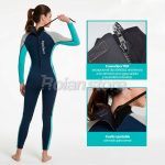 Traje de Neopreno Manga Larga Mujer Buceo Surf Pesca S - Imagen 2