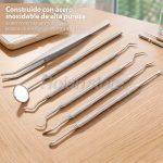 Set 6 Herramientas Limpieza Cuidado Dental Acero Inoxidable - Imagen 2